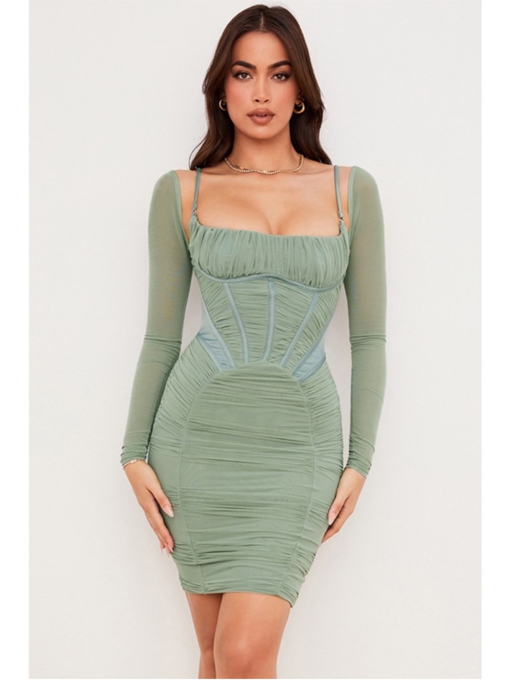 NEW House of CB Freyja Dress Green XS with Plus Cup